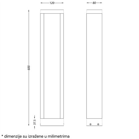 DAWN LED SVETILJKA 0229-600 STUBNA 10W 3000K IP65 SIVA