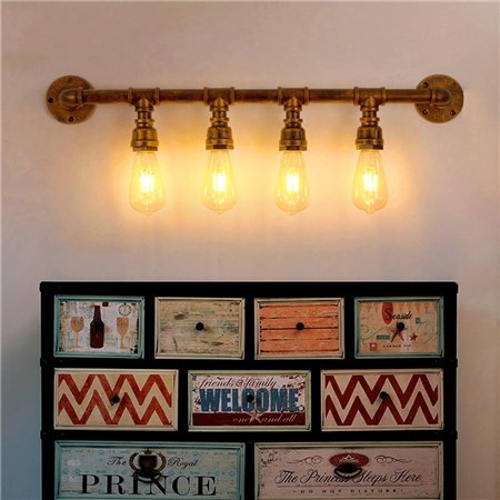 Zidna lampa industrijskog dizajna sa 4 sijalična grla