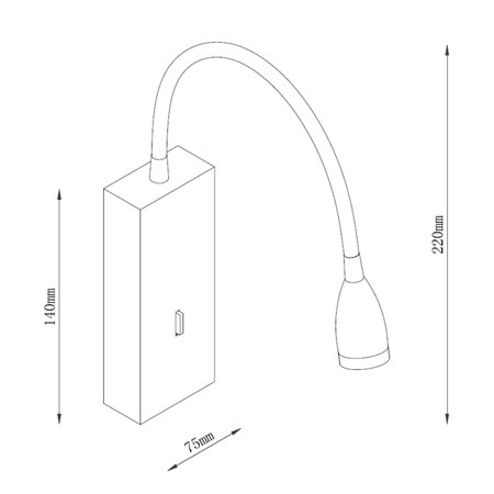 SOLEA 47 ZIDNA LAMPA 3W 3000K CRNA