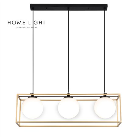 Elegantan luster sa tri E14 sijalice u crnoj i zlatnoj boji