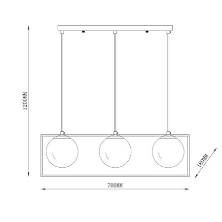 TALIA 72 LUSTER 3XE14 CRNA/ZLATO