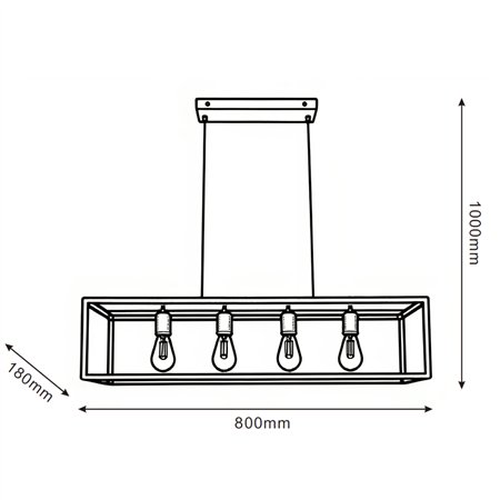 TALIA 77 LUSTER 4*E27 CRNA/ZLATO