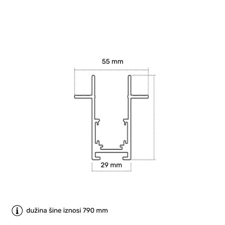Magnetic kriva ugradna šina služi za montažu magnetic šinskih sistema