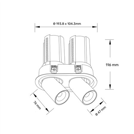 DAWN LED SVETILJKA TTV324 24W 3000K DIMABILNA CRNA