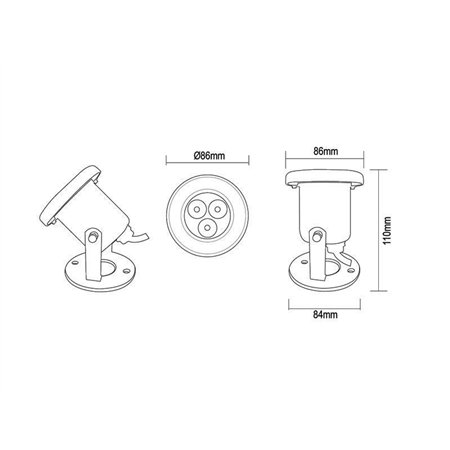 LED SPOT HX-UW85-9W RGB