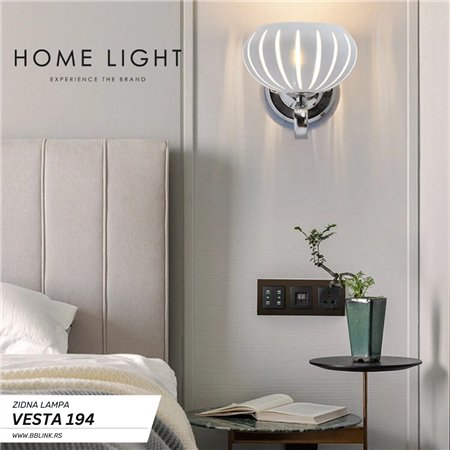 VESTA 194 ZIDNA LAMPA GIPS 1*E14 BELA