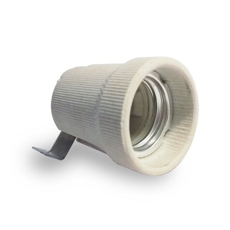 Porcelansko sijalično grlo E27 sa metalnim nosačem.