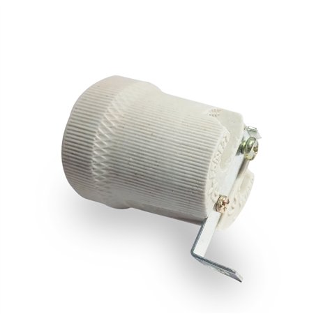 Porcelansko sijalično grlo E27 sa metalnim nosačem.