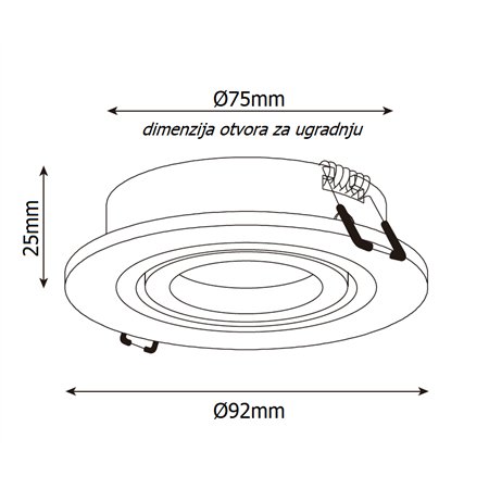 ROZETNA 648 1*GU10 CRNA
