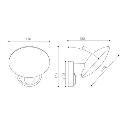 LED SVETILJKA BL6 ZIDNA CRNA 12W 4000K IP54