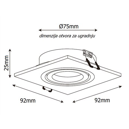 ROZETNA 649 1*GU10 CRNA