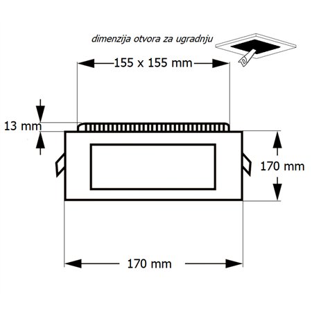 LED PANEL U/Z KNS1-12W 3200K