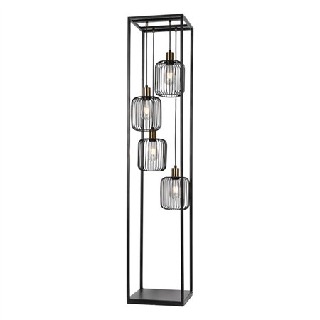 Podna lampa F7044-4F BK+SG