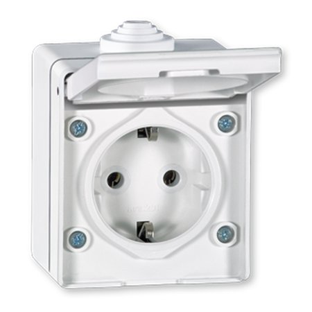 201 Priključnica dvopolna 16A 250V~ plastična IP54, bela