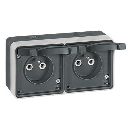 22425.A1 Priklj. dvopolna dvostr. hor. NF PROTECTA IP55, tamno siva