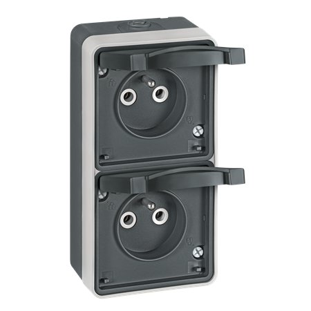 22435.A1 Priklj. dvopolna dvostr. vert. NF PROTECTA IP55, tamno siva