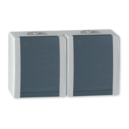 2452.1A Priključnica dvop. POWER dvostr. plast. NF stand. IP44, s/ant.