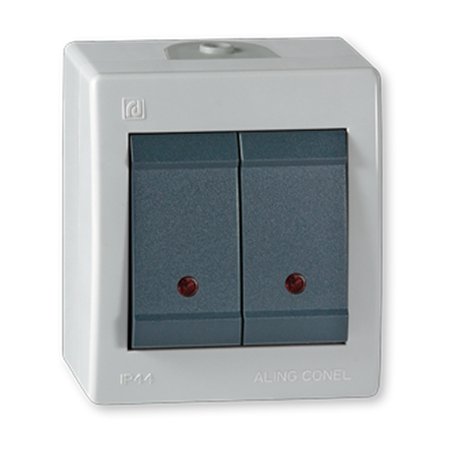 2521.1A Sklopka serijska POWER sa indikacijom10A 250V~ IP44, siv