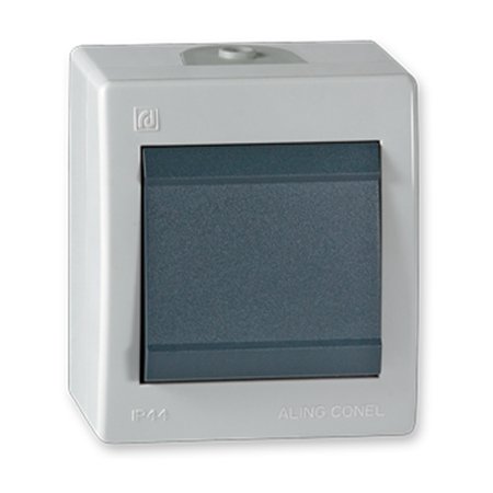 254.1A Sklopka ukrsna POWER 10A 250V~ IP44, sivo /antracit