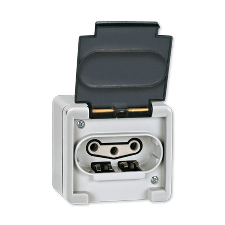 273.1A Priključnica tropolna ARMOR sa porc. telom IP55, sivo /a