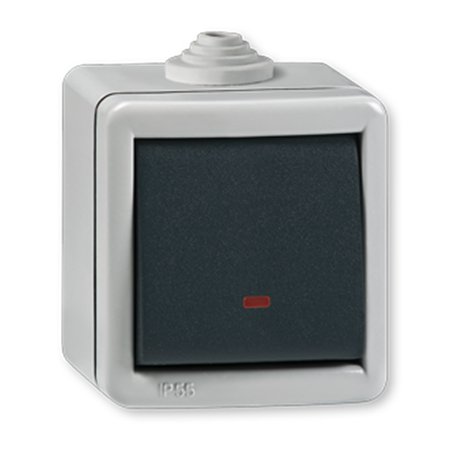 2811.1A Sklopka jednopolna ARMOR sa indikac. 10A 250V~ IP55, sivo/ant.