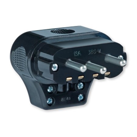 303.13 Utikač tropolni L izvedbe, crni