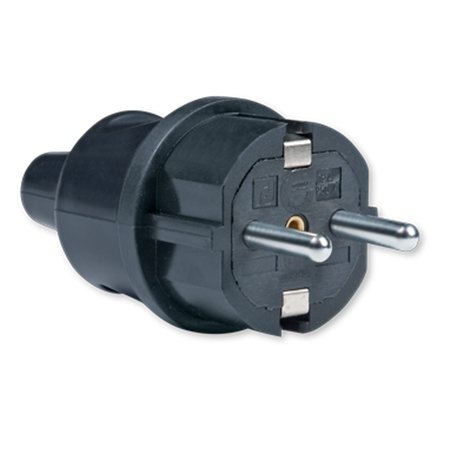 306.13 Utikač dvopolni masivni STANDARD, crni