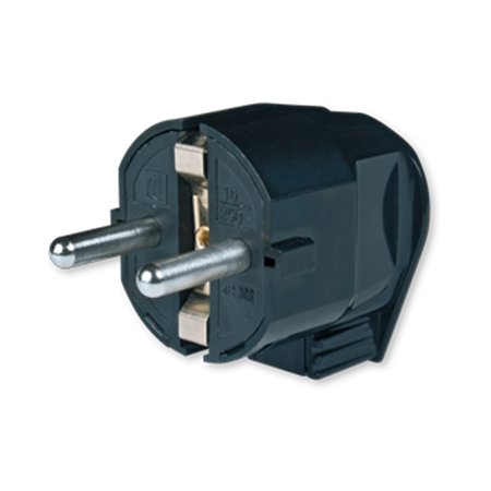 308.13 Utikač dvopolni L izvedbe, crni