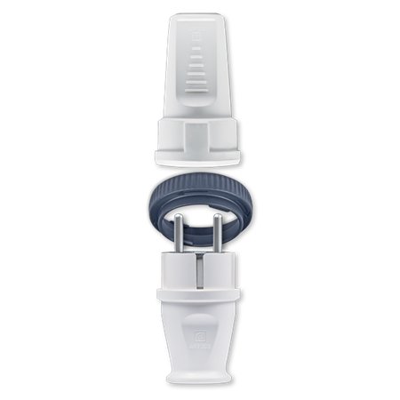 4065.0 Set pribora za produžni kabal - utikač 305, beli / crni prsten