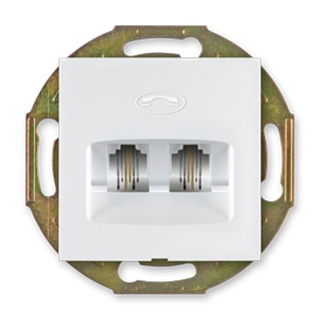 6011.0 Mehanizam telef. priklj. PRESTIGE 2xRJ12 6/2, beli blok