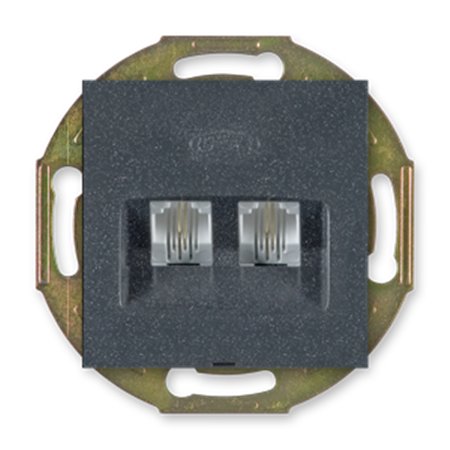 6011.2 Mehanizam telef. priklj. PRESTIGE 2xRJ12 6/2, sivo-grafi