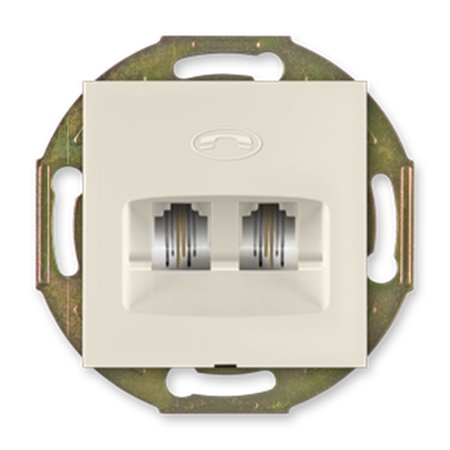 6011.9 Mehanizam telef. priklj. PRESTIGE 2xRJ12 6/2, krem blok