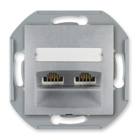 6015S.S Mehan. komunik. priklj. PRESTIGE 2xRJ45 Cat 6 FTP, met. sreb.
