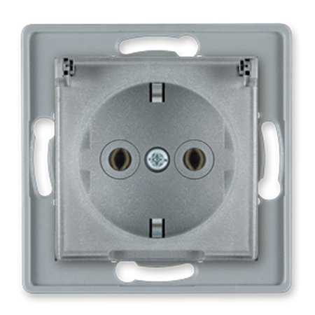 6033.S Mehanizam priklj. dvop. PRESTIGE sa plast. telom i pokl., sreb.