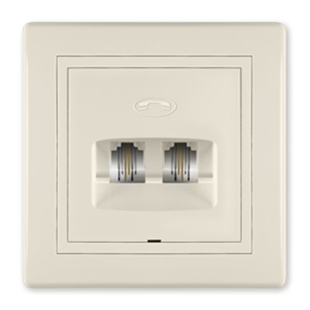 611.999 Priključnica telefonska PRESTIGE 2xRJ12 6/2, krem