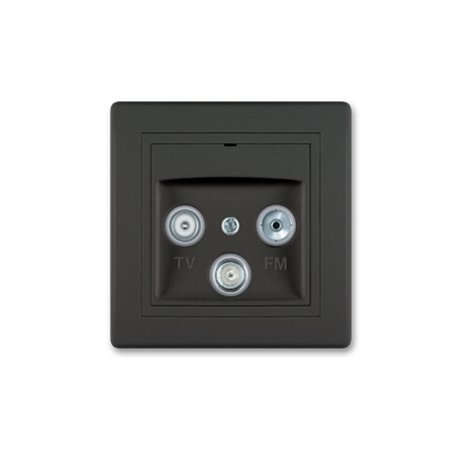 612S.E1E1 Priklj. antenska PRESTIGE TV/FM/SAT - završna, crna soft