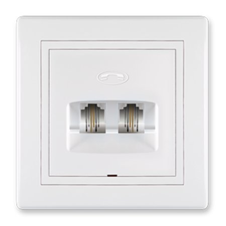 613.00 Priključnica telefonska PRESTIGE 2xRJ12 6/4, bela b/m