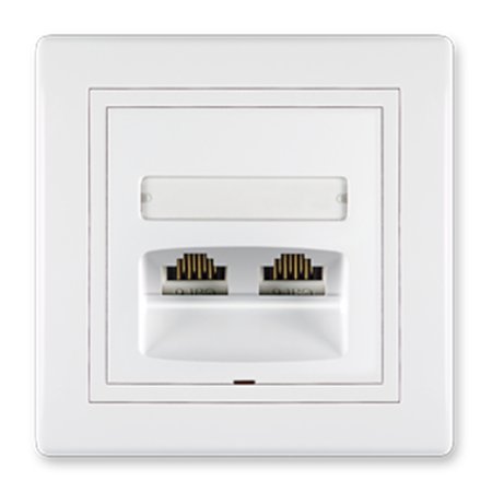 6131.00 Priključnica telefonska PRESTIGE 2xRJ12 6/6 Cat 3, bela