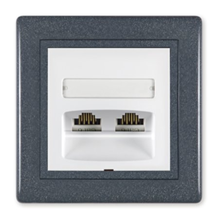 614S.220 Priključnica komunikacijska PRESTIGE 2xRJ45 Cat5e FTP, 2