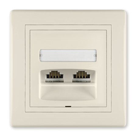 614S.99 Priključnica komunikacijska PRESTIGE 2xRJ45 Cat5e FTP, k