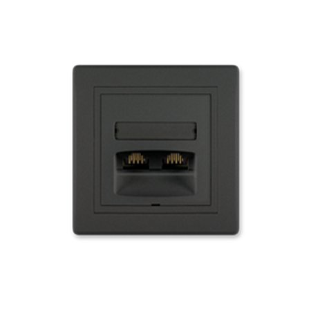 615.E1E1 Priklj. komunikacijska PRESTIGE 2xRJ45 Cat6 UTP, crna soft