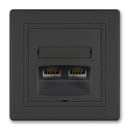 615S.E1E1 Priklj. komunikacijska PRESTIGE 2xRJ45 Cat6 FTP, crna soft