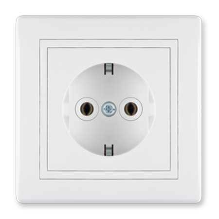 630.00 Priključnica dvopolna PRESTIGE sa plastičnim telom, bela