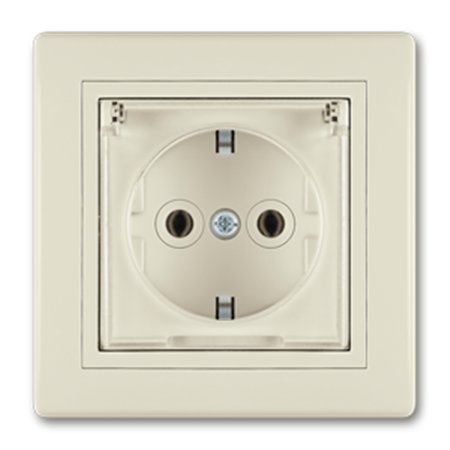 633.99 Priklj. dvopolna PRESTIGE sa plast. telom i poklopcem, krem