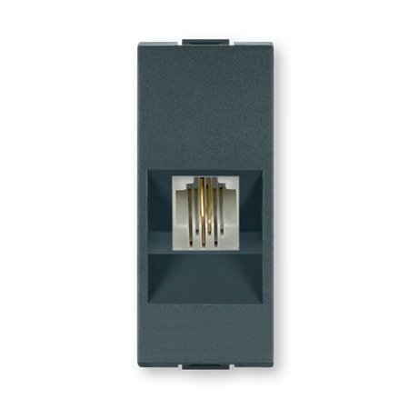 661.A Priključnica telefonska MODE RJ12 6/2 1M, antracit blok