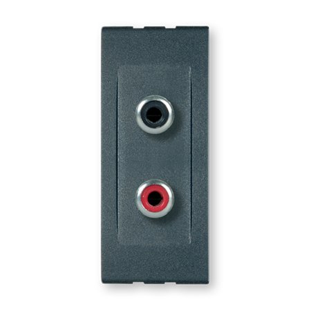 6627.A Priključnica audio MODE RCA dvostruka 1M, antracit