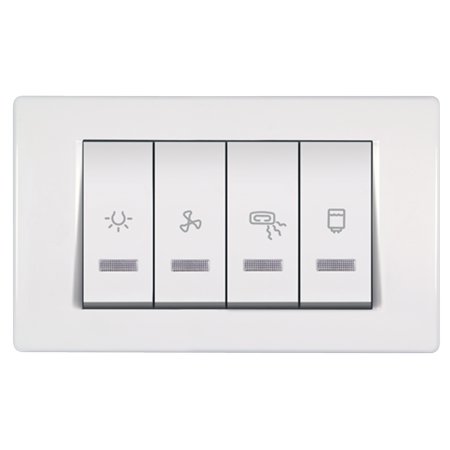 66913.00 Sklopka za kupatilo MODE indikat. 2x10+2x16A 250V~ horiz