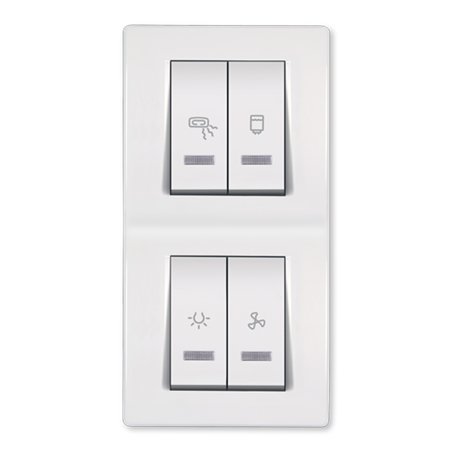 66914.00 Sklopka za kupatilo MODE indikat. 2x10+2x16A 250V~ verti