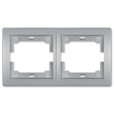 6701.S Maska dvostruka PRESTIGE - horizontalna, metalik srebrna