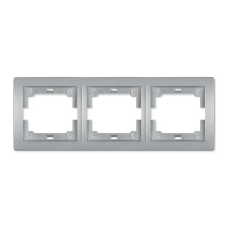 6703.S Maska trostruka PRESTIGE - horizontalna, metalik srebrna